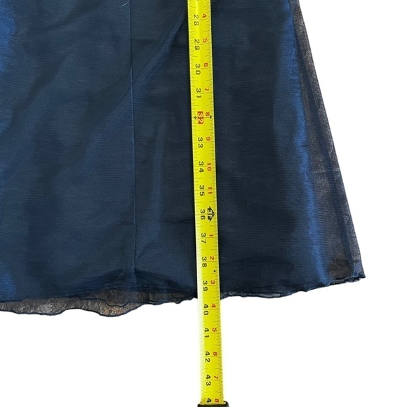 Jessica Iridescent Navy Chiffon Empire Waist Dress Sz 2 Wedding Prom Formal - Picture 14 of 15